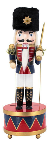 Boneco Soldado Quebra Nozes Musical De Dar Corda Natal 30cm