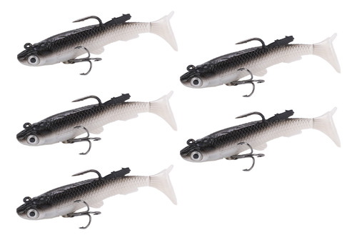 Suave Cuerpo Hundimiento Swimbait, 5 Piezas, Cola En T, Pvc,