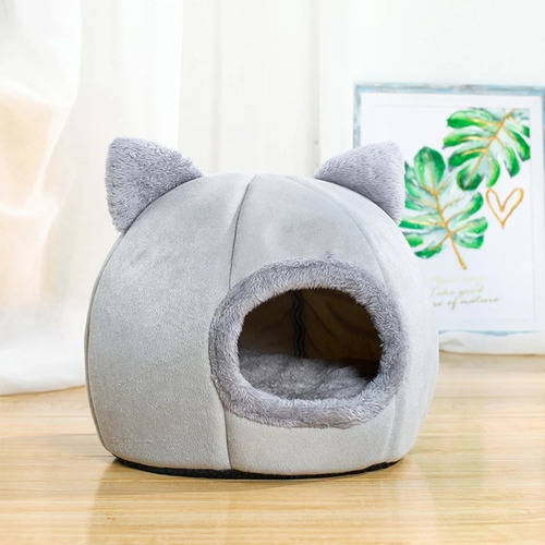 Cama Iglú Para Gatos Gris Premium