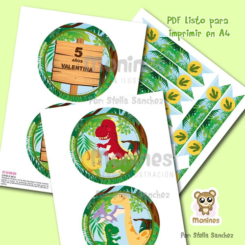 Kit Imprimible Dinosaurios Dinos ¡texto Editable!