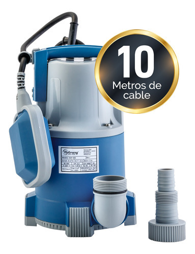 Imagen 3 de 3 de Bomba Desagote Motorarg Sapas 900 1.25hp Agua Sucia 900 Watt