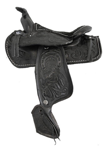 Silla De Montar Aj Tack 5 Pulgadas Decorativa Occidental Negro