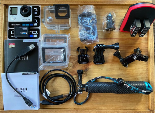 Gopro Hero 4 Silver + Baterias Extra + Acessórios + Micro Sd