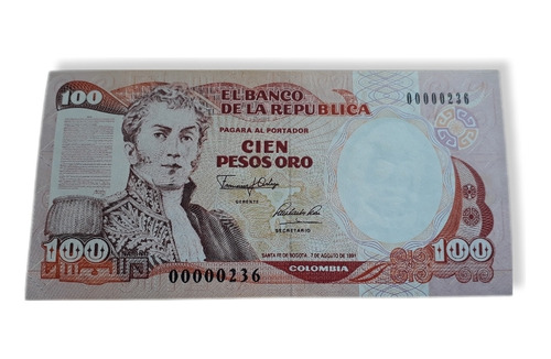 Billete De 100 Pesos Tres Digitos, Estado 10