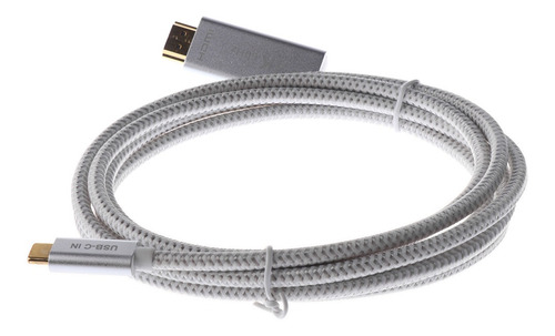 Imagem 4 de 8 de Alumínio Tipo C Para Hdmi 4k Cabo Usb 3.1 (thunderbolt 3) P