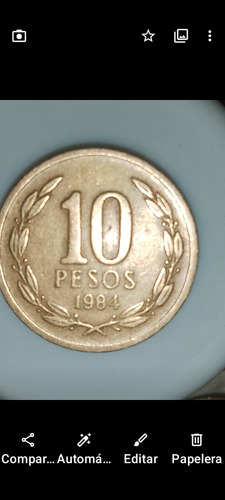 Moneda De Diez Pesos Año 1984 Con El Angel 