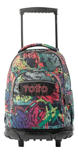 Bolso Morral Escolar C/ruedas Totto Ecole Renglon Estamp 6jo