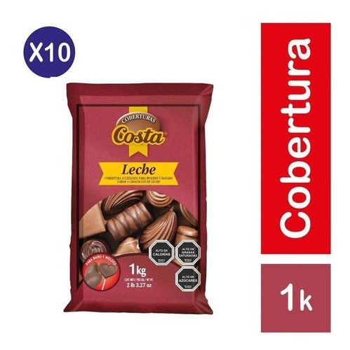 Pack 10 - Costa Cobertura Leche 1kg