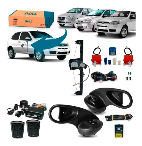 Kit Vidro Eletrico Fiat Strada Adventure Locker Trava Alarme