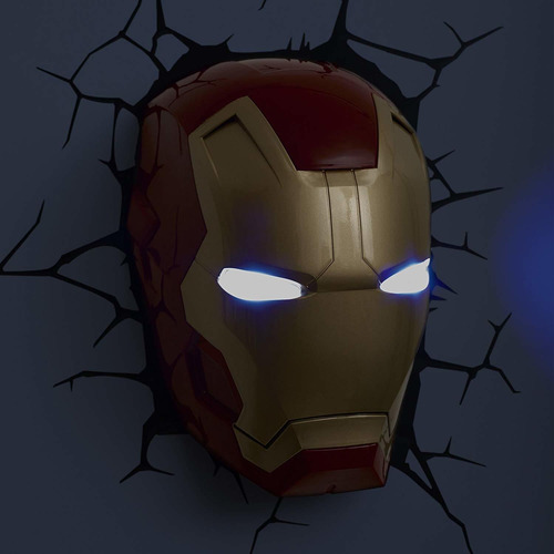 Máscara 3dlightfx Marvel Avengers Iron Man 3d Luz Deco