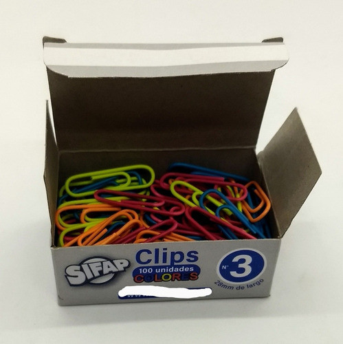 Clips Sifap De Colores N°3 Forrados X100