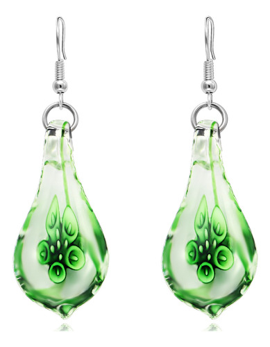 Pendientes Aretes Mujer De Cristal De Murano Con Forma De Fl