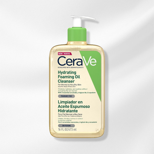Imagen 1 de 5 de Limpiador Cerave Aceite Espumoso Hidratante Sin Perfume 473m