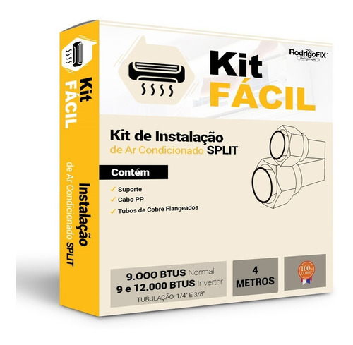 Kit Instalação Ar Condicionado Split 9.000 Btus 4 Metros