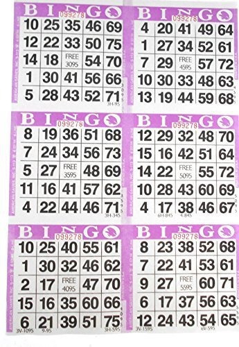 6 En Purpura Tarjetas De Bingo Tarjetas De Papel  500 Hojas 