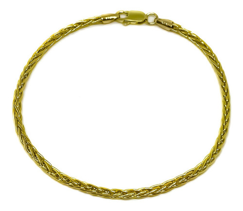 Pulsera Cocida Con Mosquetón Oro 18k 18 Cm 