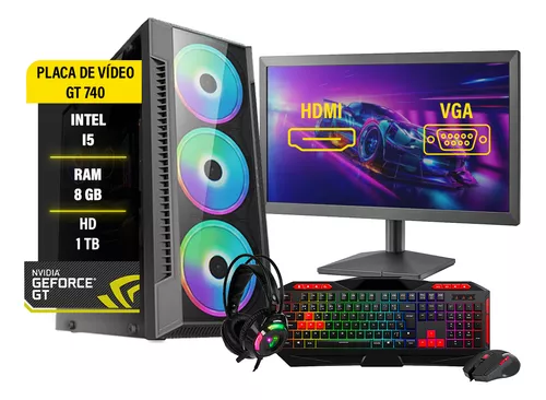 Pc Gamer Completo I5 8gb Hd 1tb Hdmi Placa de Vídeo Monitor