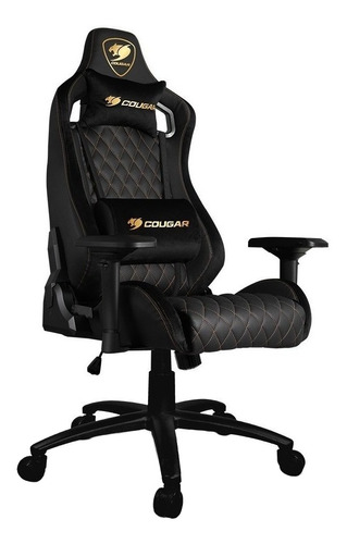Silla de escritorio Cougar Armor S Royal gamer ergonómica  negra con tapizado de cuero sintético