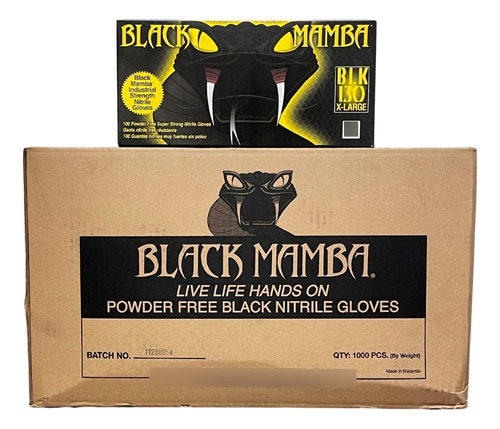 Black Mamba Gloves; Disposable Nitrile Mechanic Glove; H Ccc