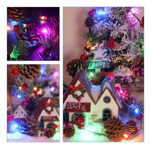Decoraciones Navideñas Luces Luditek Gl110 Serie 20 Led Cono De Pino Adornos Navidenas Bateria 2m De Piñas Multicolor