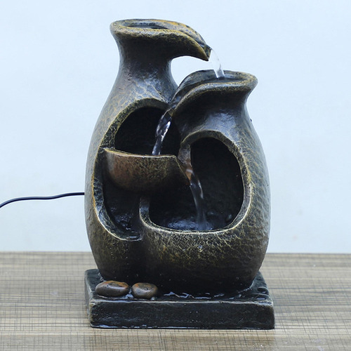 Mini Fonte Ornamental Cachoeira Interna Usb Artesanato