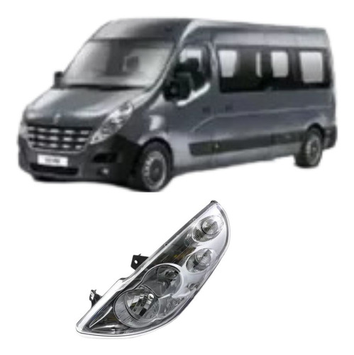 Farol Renault Master 2012 A 2018 Cromado Esquerdo Esquerdo/motorista