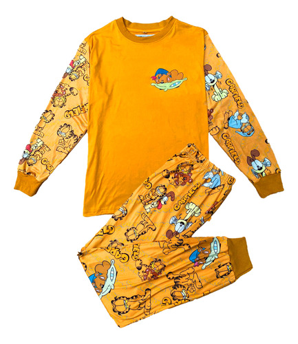 Pijama Unisex | Garfield | Conjunto Manga Larga