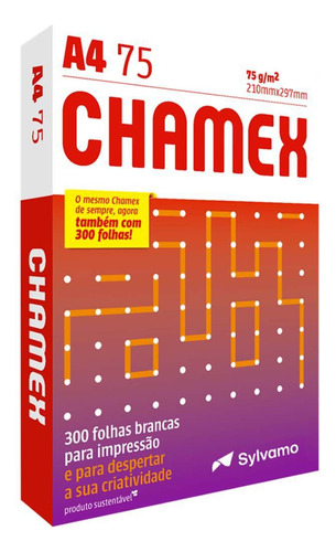 Papel Sulfite Chamex Office 75g A4 Pacote Com 300 Folhas 