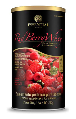 Proteína Whey Red Berry 450g Hidrolisada Essential Nutrition
