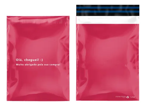 comprar Kit 200 Saquinho Plástico Correios Rosa Cu002F Lacre 30x41cm