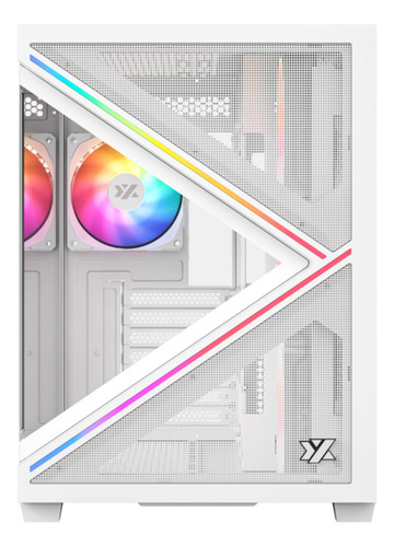 Gabinete Xyz Qubex White 4 Fans Arg Controller Dual Chamber Usb C