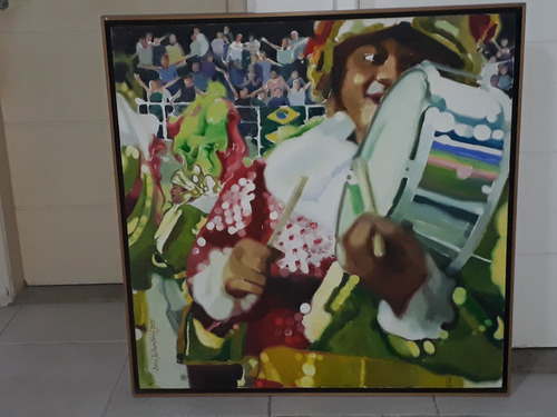 2155- Sergio Bertoni. Ost. 104x104cm Com Moldura. Carnaval. (Usado)