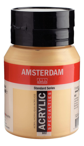Tarro Acrílico 500 Ml Color Oro Claro Amsterdam Serie Estánd