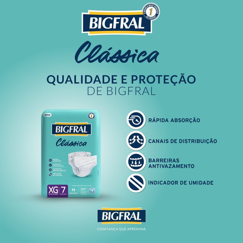 Imagem 3 de 5 de Fralda Bigfral Clássica Tamanho Xg - 7 Unidades