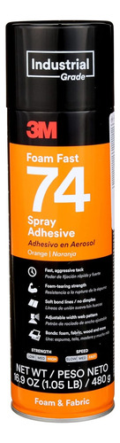Adhesivo En Aerosol Naranja    Peso Neto 16.9 Onzas Fast 74