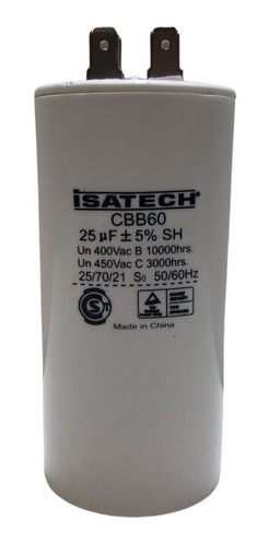 Capacitor Para Aire Acondicionado Split 25mf 450vac Isatech