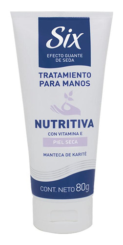 Crema Para Manos Six Nutritiva Piel Seca Manteca Karité 80gr