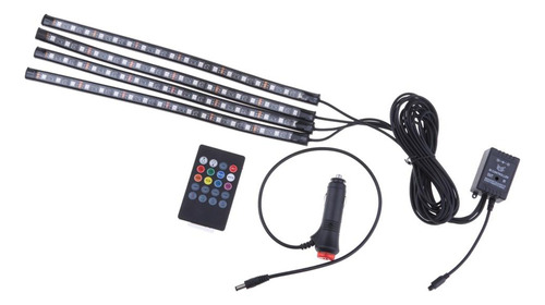 Música Led Para Interiores De Coche Con Banda Rgb De 7 Color