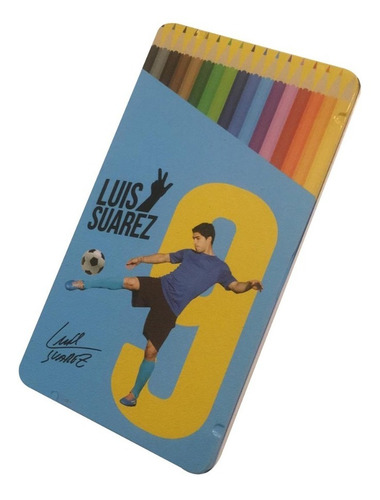 Lapices De Colores 12 Unidades - Caja De Lata - Luis Suarez