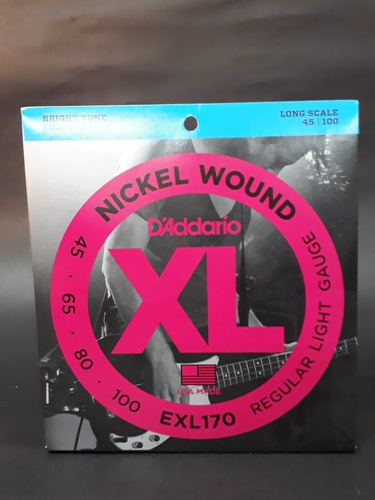 Daddario Exl170 Cuerdas Para Bajo Electrico 45-100 Nickel