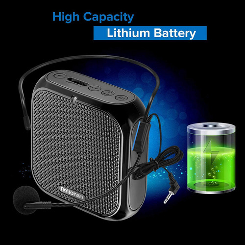 Amplificador De Voz Portátil Rolton, Megáfono Con Micrófono