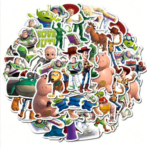 Toy Story Stickers Vs Agua 50 Calcomanias Autoadheribles