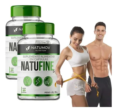 Inibidor Apetite Natural Tira Fome Emagrecedor Natufine Caps Kit 120 Cápsulas 2 Potes