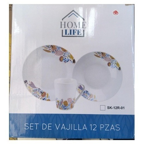 Vajilla De Ceramica Redonda Para 4 Personas 12 Piezas 