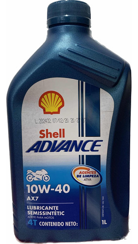 Aceite 10w40 Semi Sintético 4 Tiempos Moto Shell