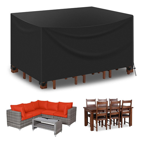 El Juego De Muebles De Mesa De Patio Cubre La Cubierta L