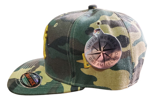 Gorra Plana Ajustable Con Bordad Cap Color Militar