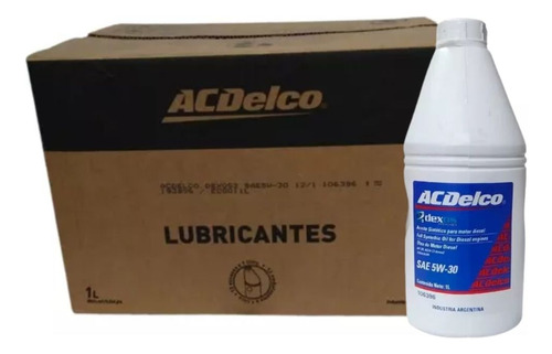 Aceite Sintetico Acdelco 5w30 Dexos 2 Caja 12 X 1 Litro 