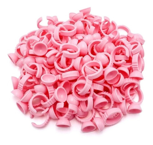 Anillos Para Pestañas Pegamento Mink Adhesivo Rosa 100 Pcs