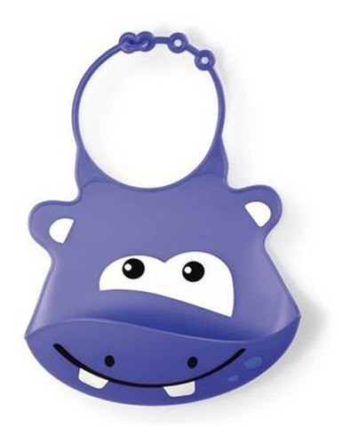 Babero infantil de silicona Multikids Baby, diseño de hipopótamo